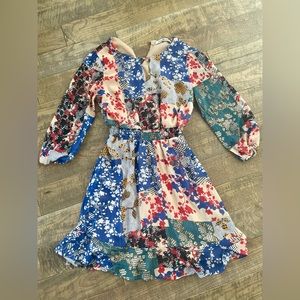 Collective Concepts Multicolor Patchwork Fit and Flare Dress